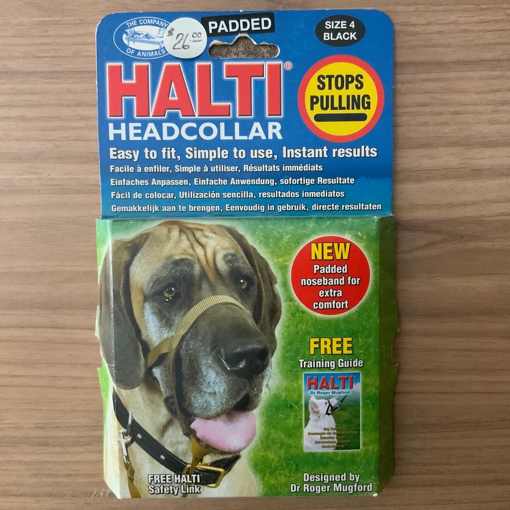 Halti Adjustable Padded Nylon Walk-Training Head Collar (Size 1/Black)